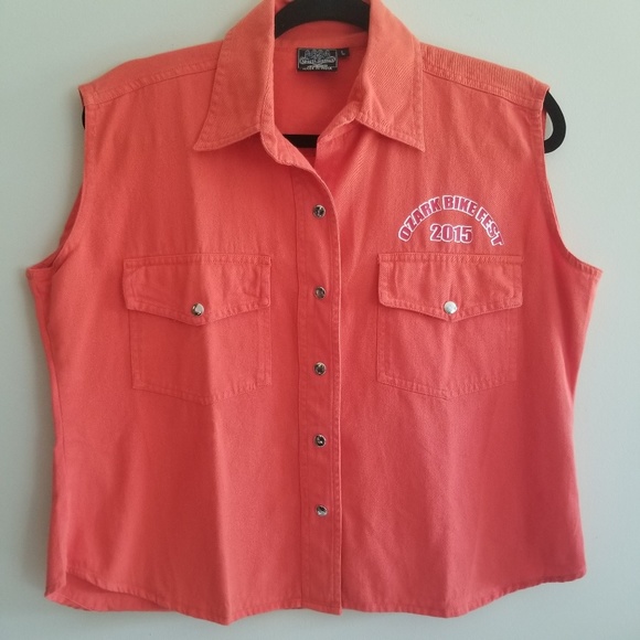 sports gallery Other - Orange Bikefest denim vest jacket size L